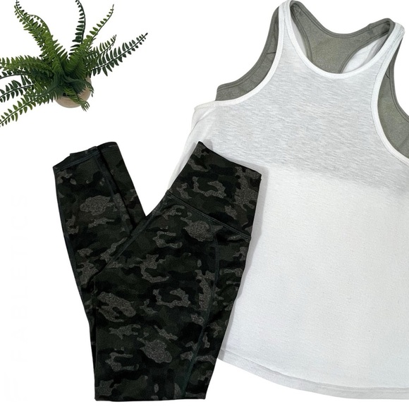 Fabletics PowerHold Leggings, Charcoal Camo, Gray Green Black, XXS XS - Picture 1 of 13